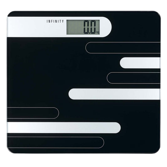 MELISSA Personal Digital Weighing Scales, Tempered Glass | Max Weight 180 kg | Black / Silver