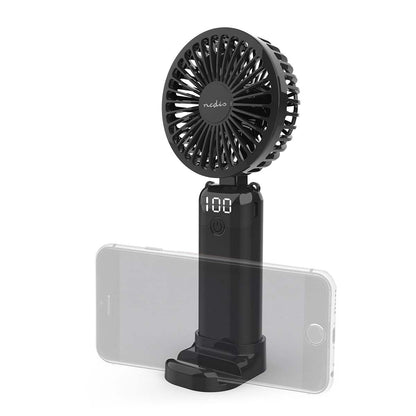Nedis FNHH3BOX2 | Hand Fan | 90 mm | 6-Speed Settings | 6 Units including Display | Black