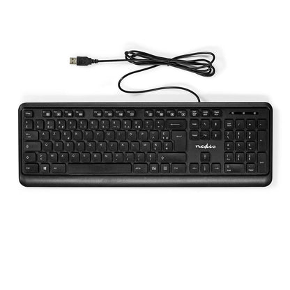 Nedis Wired Keyboard | USB-A | Multimedia | AZERTY | FR Layout | Numeric keypad