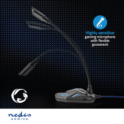 Nedis Streaming & Gaming Microphone | Used for: Desktop / Notebook | USB | Connection output: 1x 3.5 mm Audio Out | On/Off switch | Headphone output