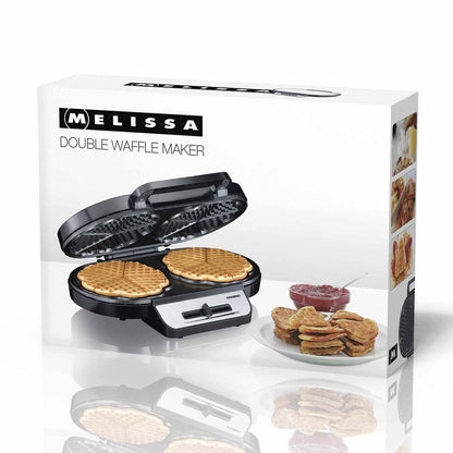 MESLISSA Waffle Maker | 2 x 5 Heart shaped waffles | 12 cm | 1200 W | Automatic temperature control | Metal / Plastic