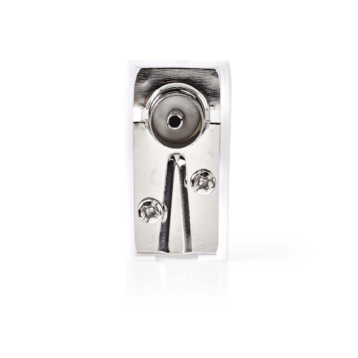 Nedis CSGB40920WT | IEC (Coax) Connector | Angled | Female | Nickel Plated | 75 Ohm | Screw | Cable input diameter: 7.0 mm | Metal / PVC | White | 2 pcs | Box