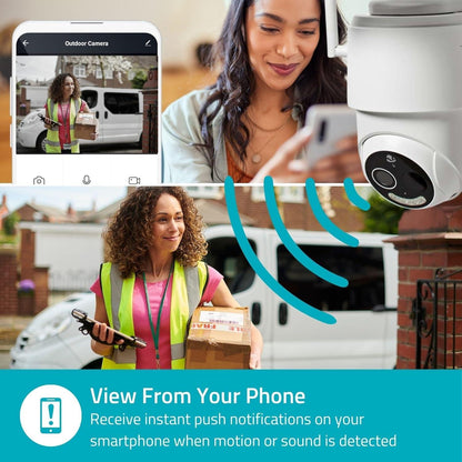 Nedis SmartLife Outdoor Camera | 4G | Full HD 1080p | Pan tilt | IP65 | Cloud Storage (optional) / microSD (not included) | 5 V DC | With motion sensor | Night vision | White