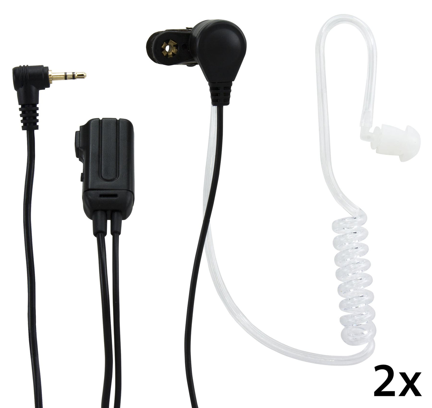 Alecto FRH-10 Airtube Headset for Two-Way Walkie-Talkie Handsets Radios | 2 Headsets