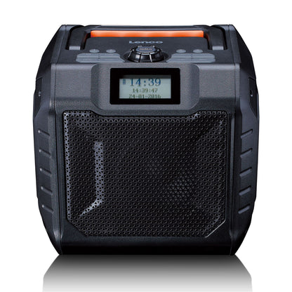 Lenco ODR-160GY | High Power Portable Outdoor Bluetooth® Speaker |  DAB+/FM Radio | IPX5 Water-Resistant | Grey