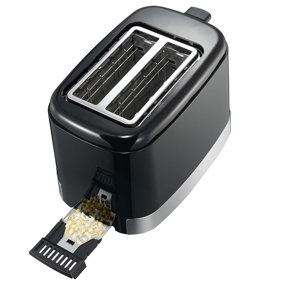 MELISSA Toaster 2 Bread Slices | 2 Wide Slots | Browning levels: 7 | Bun Warmer | Defrost feature | 800 W | Black