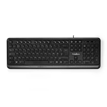 Nedis Wired Keyboard | USB-A | Multimedia | AZERTY | FR Layout | Numeric keypad
