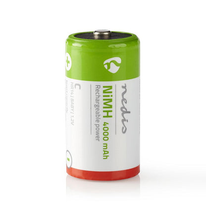 Nedis Rechargeable NiMH Battery C | 1.2 V DC | 4000 mAh | Precharged | 2-Pack | HR14