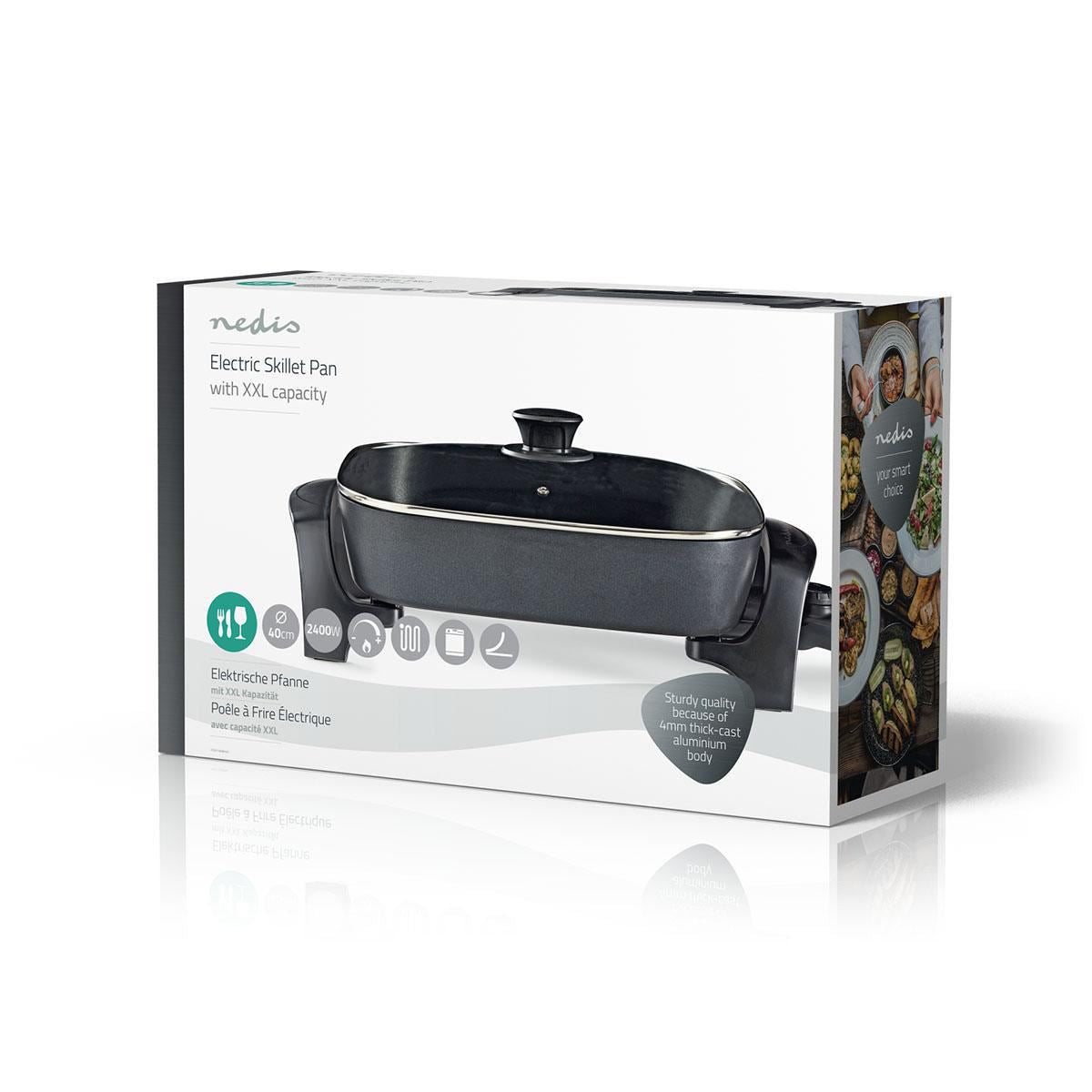 Nedis Electric Skillet Pan | 40 cm | Thick-cast Aluminium Body