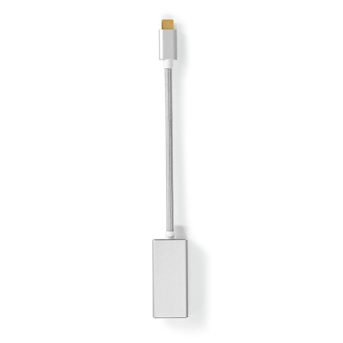 Nedis USB-C™ Adapter | USB 3.2 Gen 1 | USB-C™ Male | Mini DisplayPort Female | 0.20 m | Round | Gold Plated | Braided / Nylon | Silver | Cover Window Box