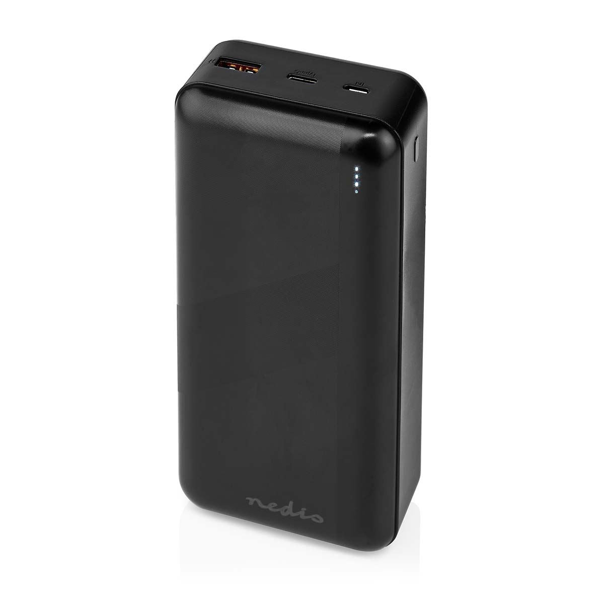 Nedis Powerbank | 32000 mAh | 2.4 / 3.0 / 3.25 A | Number of outputs: 2 | Output connection: 1x USB-A / 1x USB-C™ | Input connection: 1x Micro USB / 1x USB-C™ | PD3.0 45W / PD3.0 65W | Lithium-Polymer