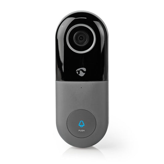Nedis SmartLife Video Doorbell | Wi-Fi | Transformer | Full HD 1080p | Cloud Storage (optional) / microSD (not included) | IP54 | With motion sensor | Night vision | Black / Grey