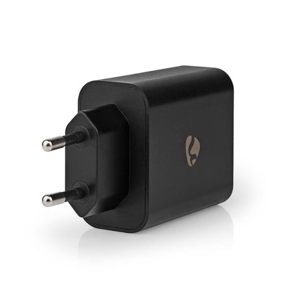 Nedis Wall Charger | 65 W | Quick charge feature | 2.0 / 2.25 / 3.25 A | Number of outputs: 2 | USB-A / USB-C™ | Automatic Voltage Selection | Black