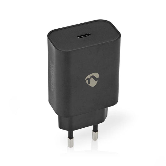 Nedis Wall Charger | 30 W | PD3.0 27W / PD3.0 30W / QC3.0 | Quick charge feature | 1.5 / 2.0 / 2.5 / 3.0 A | Number of outputs: 1 | USB-C™ | Automatic Voltage Selection | Black
