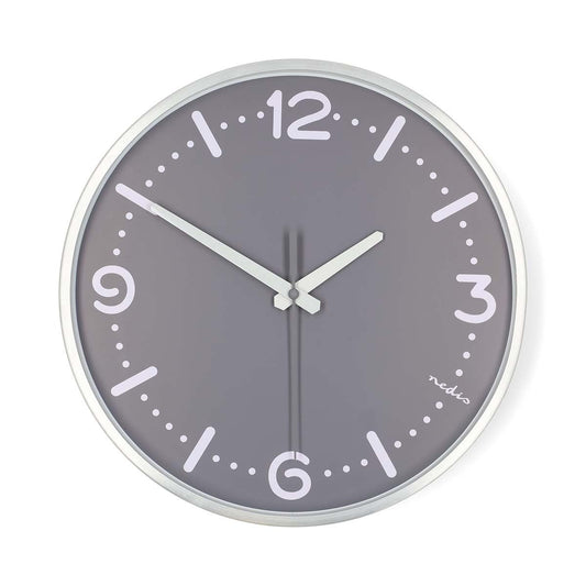 Nedis Wall Clock | Diameter: 300 mm | Aluminium | Silent movement | Metal
