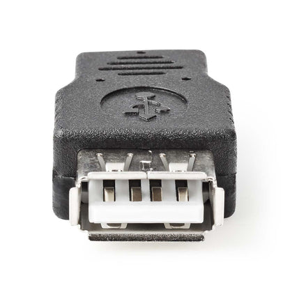 Nedis USB Micro-B Adapter | USB 2.0 | USB Micro-B Male | USB-A Female | 480 Mbps | Nickel Plated | PVC | Black | Blister