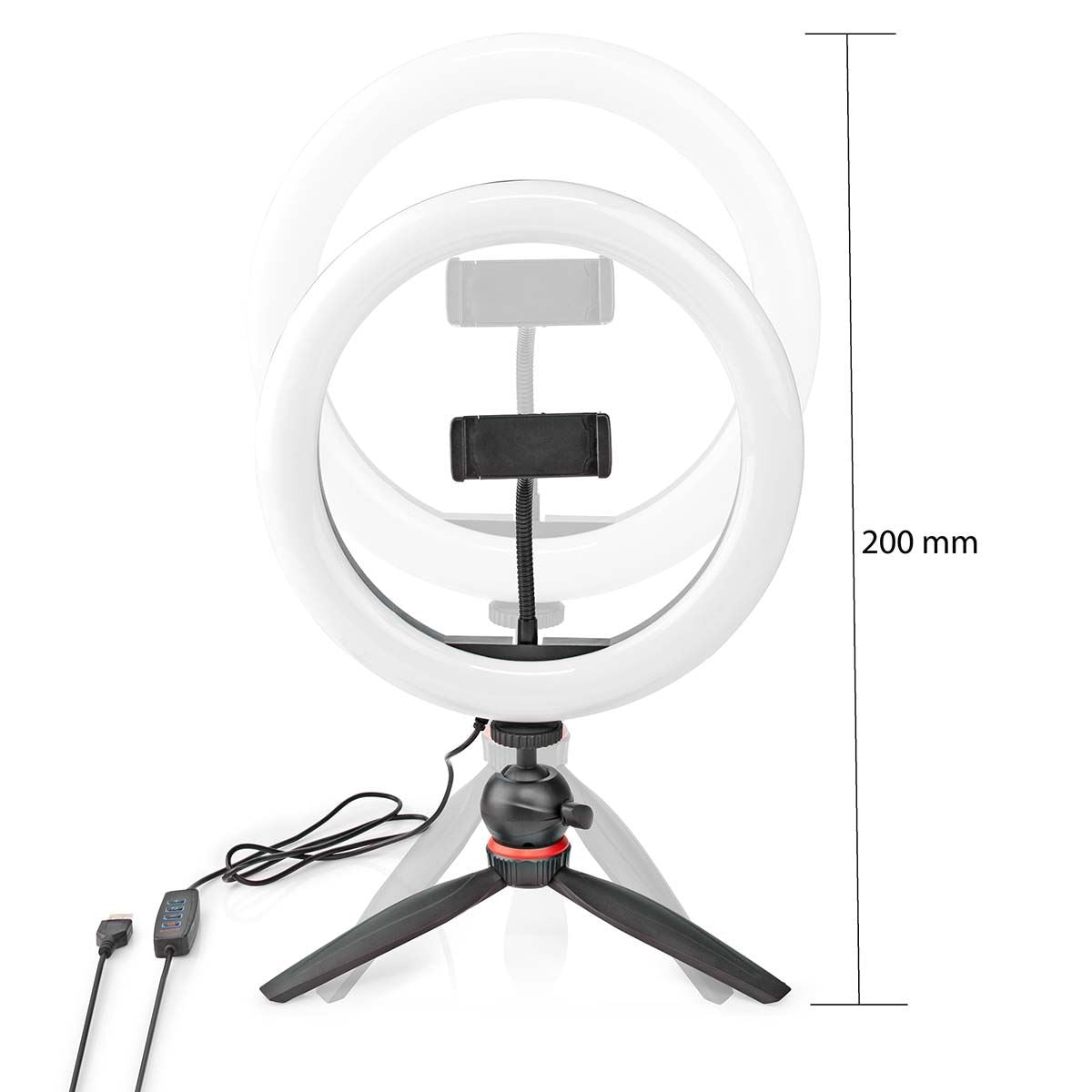 Nedis Ring Light | 10 inch | 120 LED's | 2700 - 6700 K | Tripod | Black