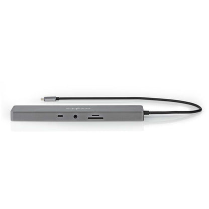 Nedis USB Multi-Port Adapter | USB 3.2 Gen 1 | USB-C™ Male | Micro SD / RJ45 Female / SD / 2x HDMI™ / 2x USB-C™ / 3x USB-A Female | 0.40 m | Round | Gold Plated | TPE | Anthracite | Box