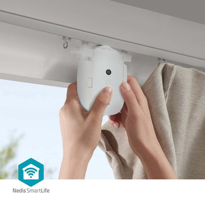 Nedis SmartLife Curtain Robot | I Rail / Rod Rail / U Rail | Curtains / Drapes | Battery Powered / USB Powered | 4000 mAh | Bluetooth® | White