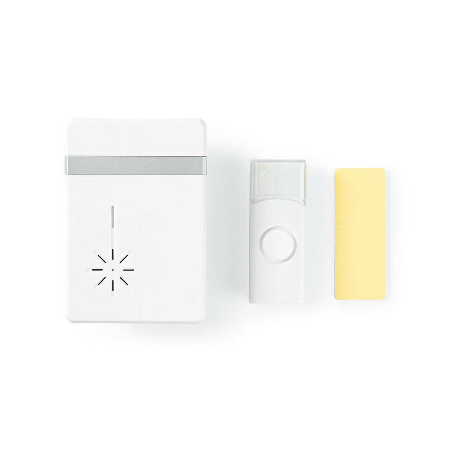 Nedis Wireless Doorbell Set | Battery Powered | 3 V DC | 1x CR2032 | Volume: 80 dB | Signal range: 300 m | IP44 | 36 Melodies | 1 Receiver | White
