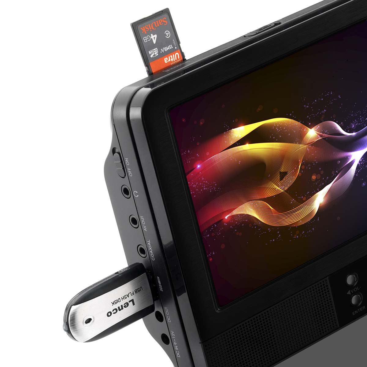Lenco MES-415 | 9 inch DVD dual screen with brackets and headphone Black