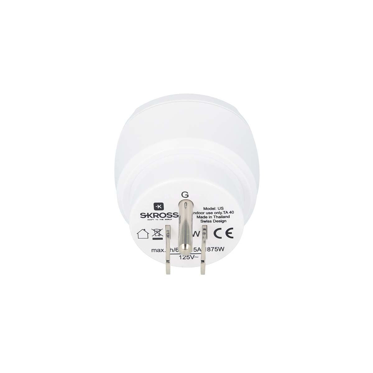 Skross SKross | Travel Adapter Europe-to-USA Earthed