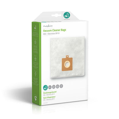 Nedis DUBG220AEG4 | Vacuum Cleaner Bag | 4 pcs | Synthetic | Most sold for: AEG / Electrolux | White