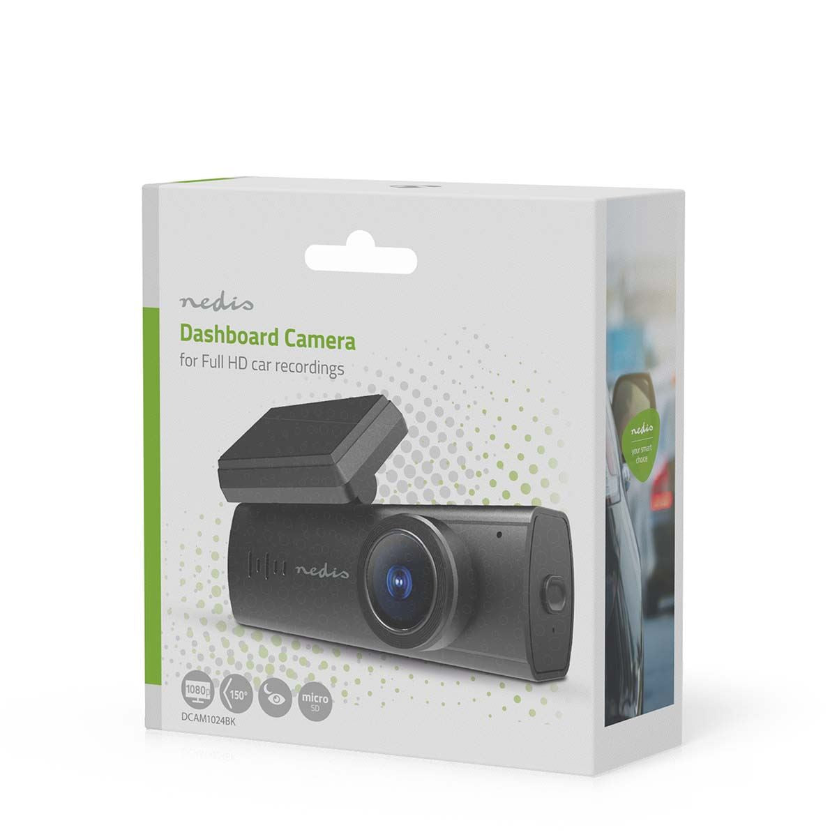 Nedis Dash Cam | 1080p@30fps | 2 MPixel | Wi-Fi | LCD | Night view | Black