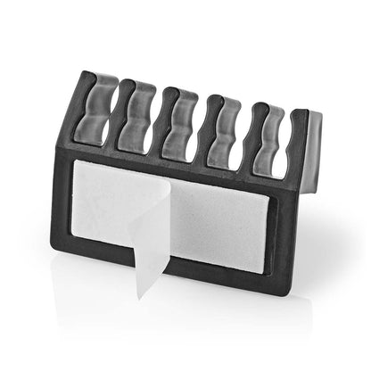 Nedis CMGC21052BK | Cable Management | Cable Clip | Click and Go | 2 pcs | Number of slots: 5 Slots | Maximum cable thickness: 7.1 mm | Polypropylene | Black