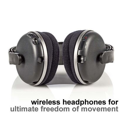 Nedis Wireless TV Headphones | RF | Over-Ear | Maximum battery play time: 11 hrs | 100 m | Digital Audio | Charging dock | Black / Silver