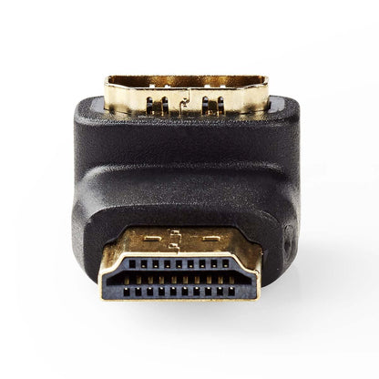 Nedis HDMI™ Adapter | HDMI™ Connector | HDMI™ Output | Gold Plated | Angled 90° | ABS | Black | 1 pcs | Box