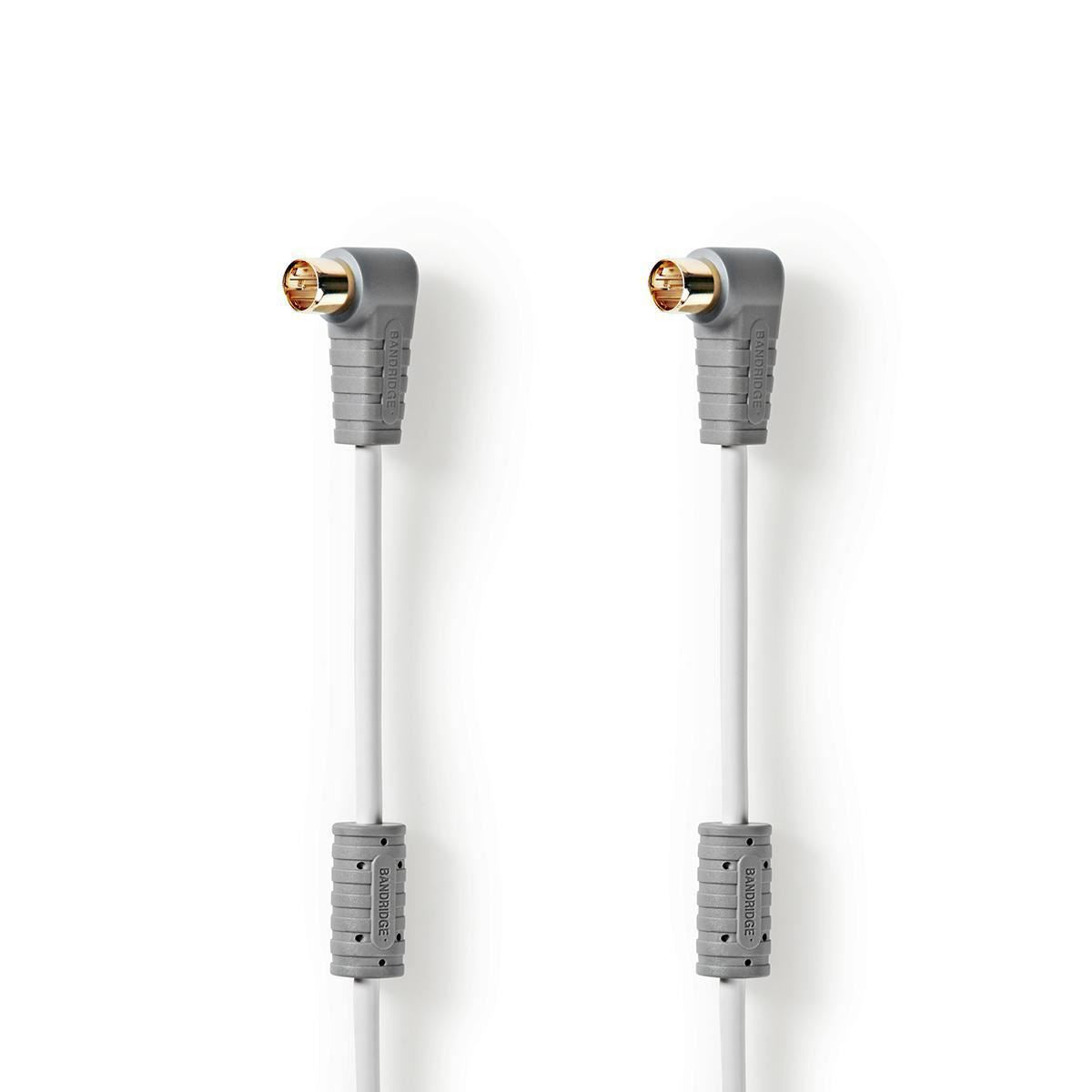 Bandridge Satellite Cable | F-Quick Male Angled - F-Quick Male Angled | 3.00 m | White