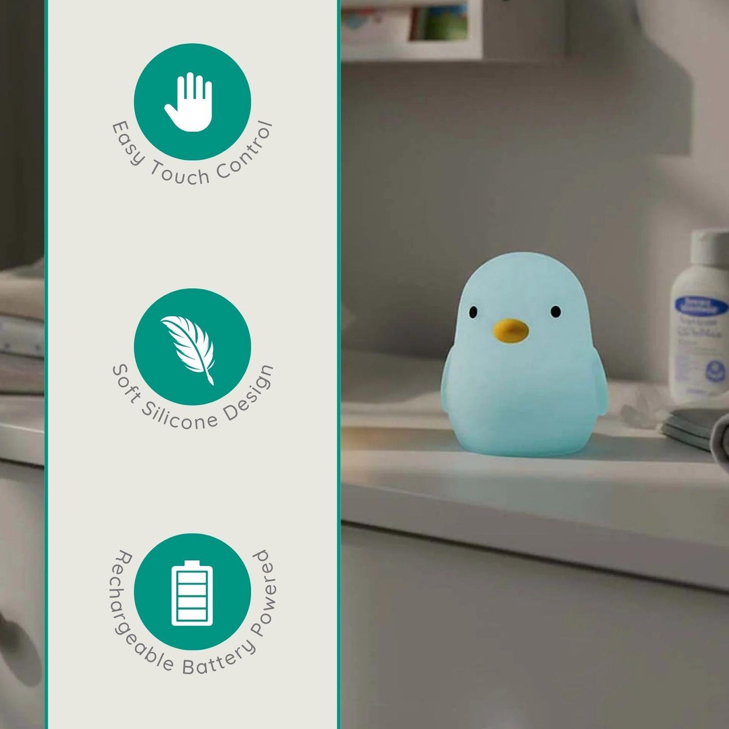 Alecto BC140BIRD | Rechargeable LED Chrildresn Night Light, Nird