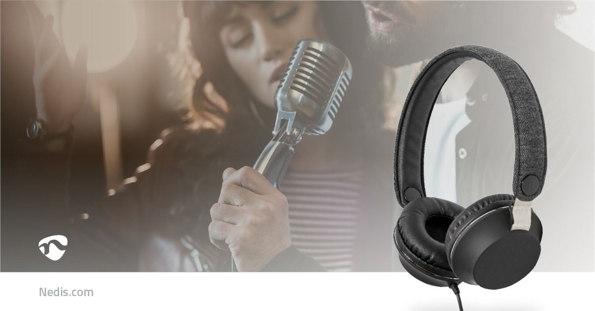 Nedis On-Ear Wired Headphones | 3.5 mm | Cable length: 1.20 m | Anthracite / Black