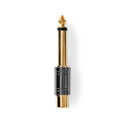 Nedis CABW23935BKG | Mono Audio Adapter | 6.35 mm Male | RCA Female | Gold Plated | Straight | Metal | Metal | 1 pcs | Box