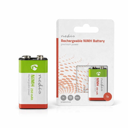 Nedis Rechargeable NiMH Battery E-Block | 8.4 V DC | 250 mAh | Precharged | 1-Pack | 6LR61