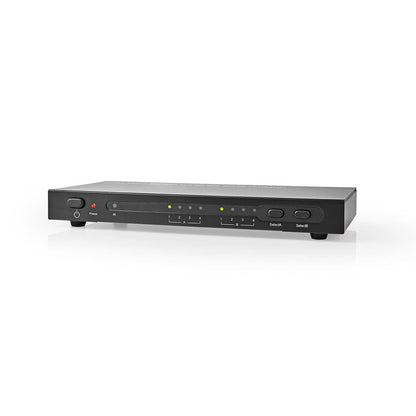 Nedis HDMI™ Matrix Switch | 4 x 2 port(s) | 4x HDMI™ Input | 2x HDMI™ Output | 4K@30Hz | 3.4 Gbps | Remote controlled | Metal | Anthracite
