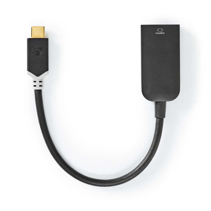 Nedis USB-C™ Adapter | USB 3.2 Gen 1 | USB-C™ Male | HDMI™ Output | 4K@60Hz | 0.20 m | Round | Gold Plated | PVC | Anthracite | Window Box with Euro Lock