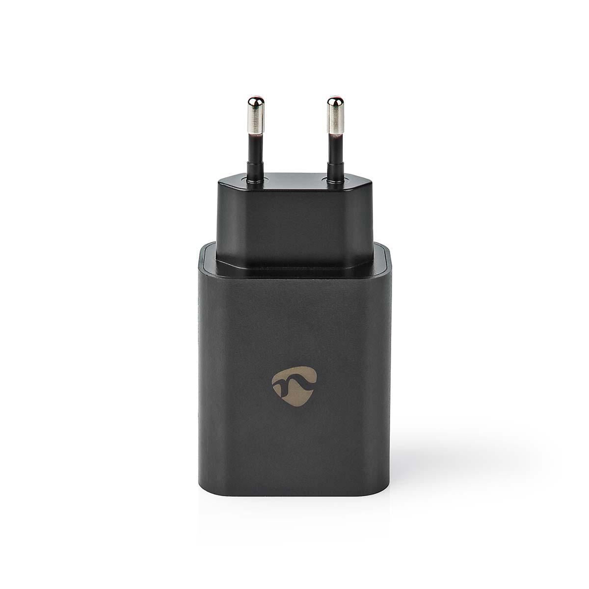 Nedis Wall Charger | 30 W | PD3.0 27W / PD3.0 30W / QC3.0 | Quick charge feature | 1.5 / 2.0 / 2.5 / 3.0 A | Number of outputs: 1 | USB-C™ | Automatic Voltage Selection | Black