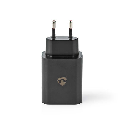 Nedis Wall Charger | 30 W | PD3.0 27W / PD3.0 30W / QC3.0 | Quick charge feature | 1.5 / 2.0 / 2.5 / 3.0 A | Number of outputs: 1 | USB-C™ | Automatic Voltage Selection | Black