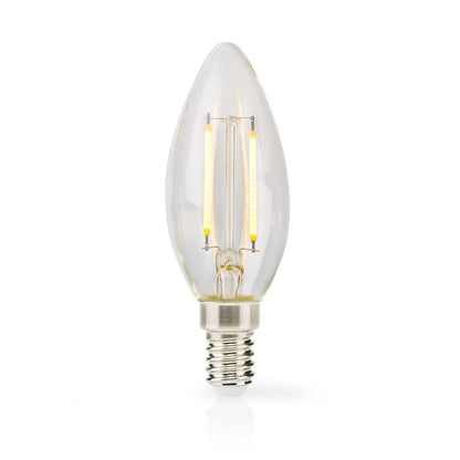 Nedis LED Filament Bulb E14 | Candle | 2 W | 250 lm | 2700 K | Warm White | Retro Style | 3 pcs | Clear