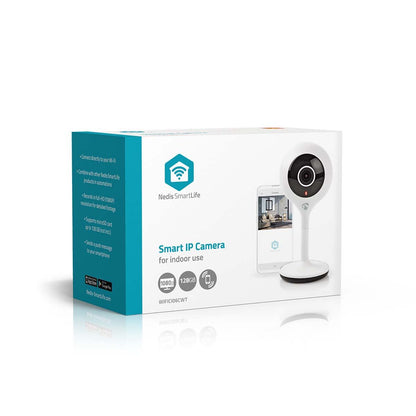 Nedis SmartLife Indoor Camera | Wi-Fi | Full HD 1080p | Cloud Storage (optional) / microSD (not included) | With motion sensor | Night vision | White