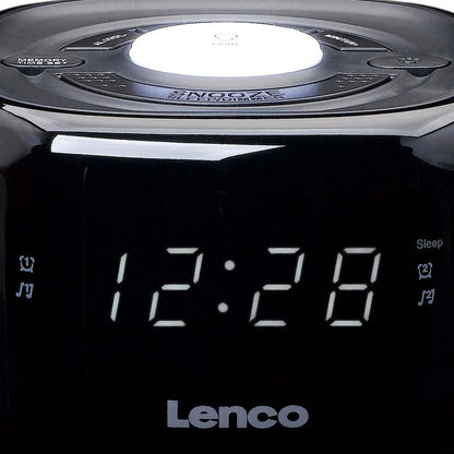 Lenco CR-12BK | FM Clock Radio | Night Light | Black