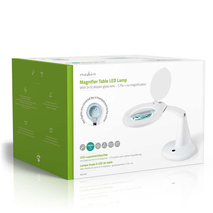 Nedis Magnifying Table Lamp | Lens strength: 3 + 12 Diopter | 6500 K | 6.5 W | 585 lm | White