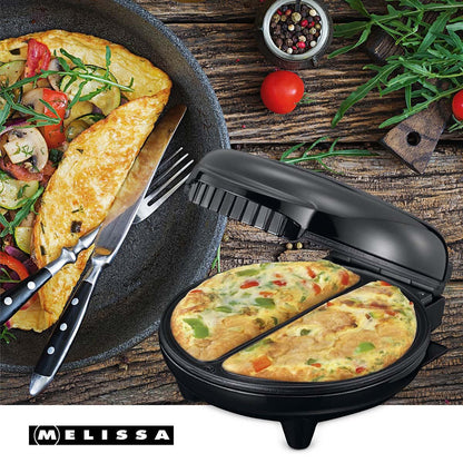 MELISSA Omelet Maker | Makes 2 Omlets at one Time | 750W | Black