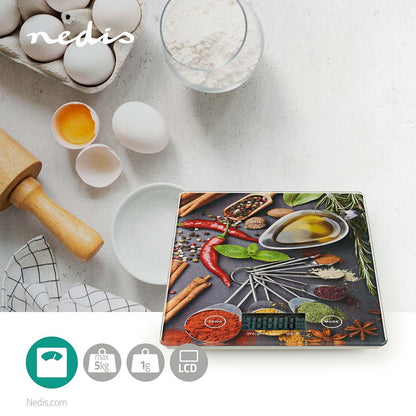Nedis Kitchen Scales | Digital | Glass / Plastic | Multi Colour