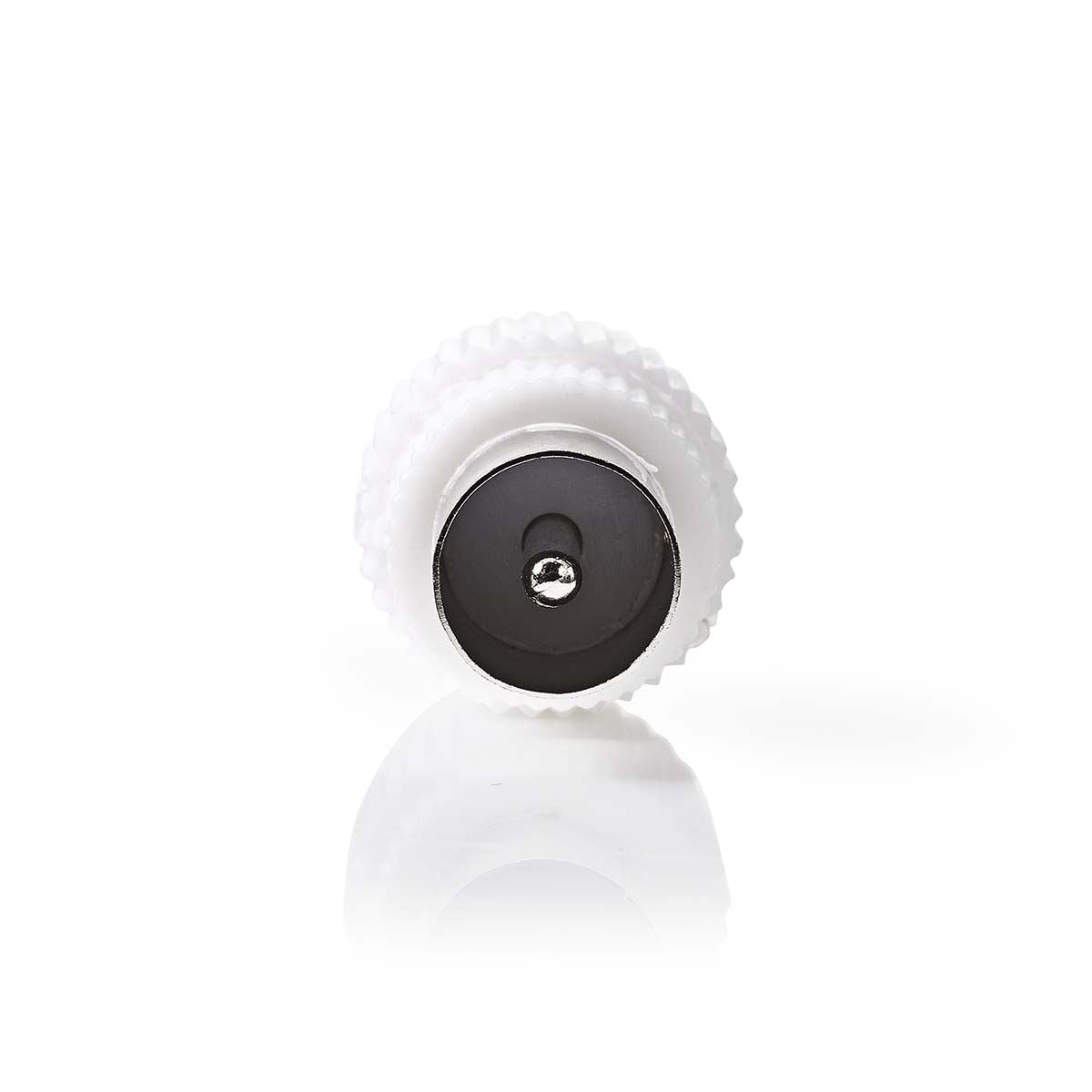 Nedis CSGB40903WT | IEC (Coax) Connector | Straight | Male | Nickel Plated | 75 Ohm | Screw | Cable input diameter: 7.0 mm | Metal / PVC | White | 2 pcs | Box
