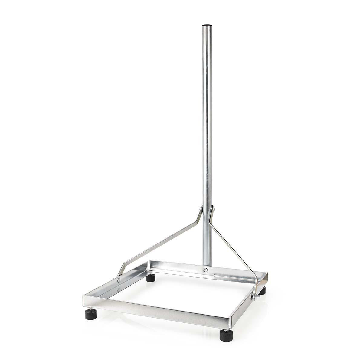 Nedis Satellite Balcony Stand | Mast length: 1.00 m | Maximum dish size: 90.0 cm | Bottom plate size: 1 x 50 x 50 cm | Steel | Silver