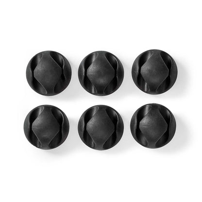 Nedis CMGC20026BK | Cable Management | Cable Clip | Click and Go | 6 pcs | Number of slots: 2 Slots | Maximum cable thickness: 5.3 mm | TPE | Black