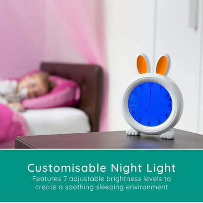 Alecto BC100BUNNY | Sleep Trainer & Night Lamp Light / Alarm Clock - Rabbit